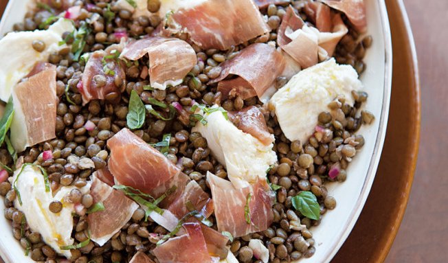Lentil Salad with Mozzarella & Prosciutto Recipe