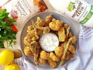 Panko Crumbed Veggies with Kefir Dipping Sauce